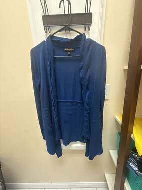 Ashley Blue Women's Open Front Draped Cardigan Sweater